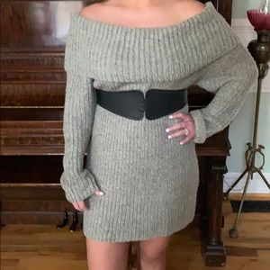 Entro large gray sweater dress(belt sold separate)